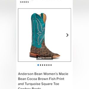 Anderson Bean Womens Macie Bean Cocoa Fish print boot 9.5 style B